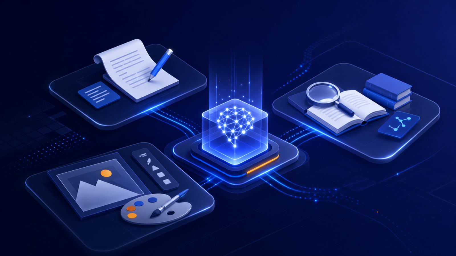AI tools connected to writing, research and creative workflows